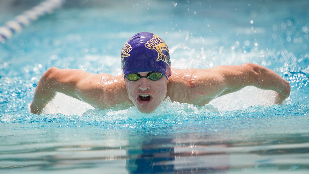 Male butterfly swimmer