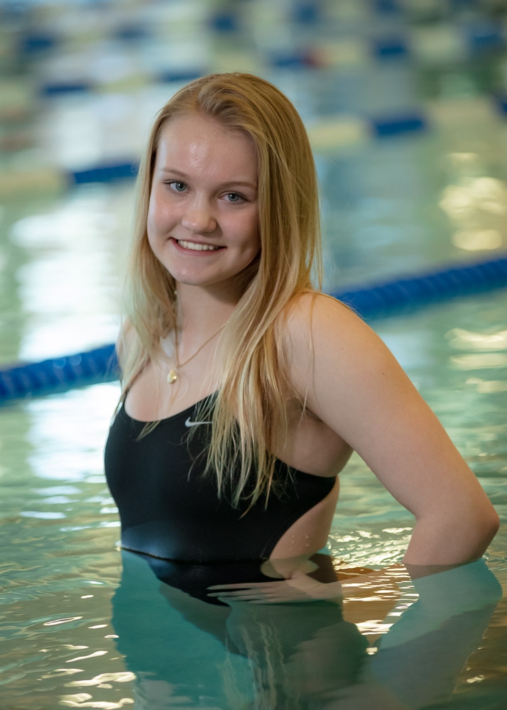 Individual Swim portrait, in pool