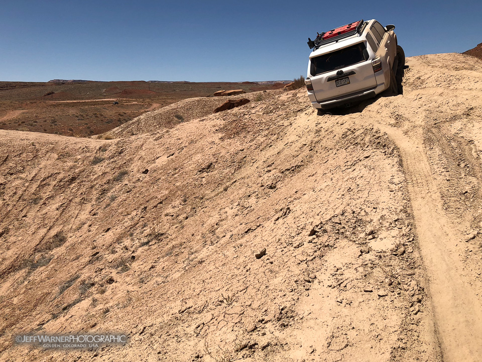 4Runner stuck in moondust near Mexican Hat Rock, UT.