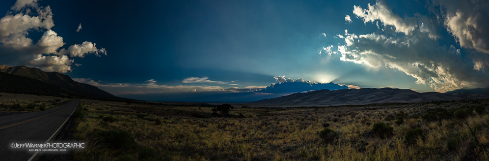 Sun sets over Great Sand Dunes N.P., CO