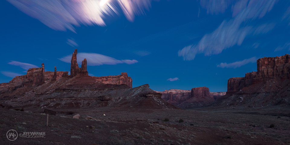 Moonlit clouds over Moses & Zeus