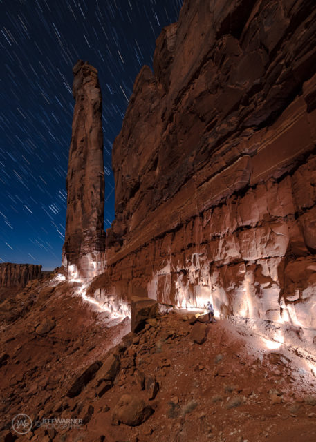 Moonlit hike below Moses & Zeus