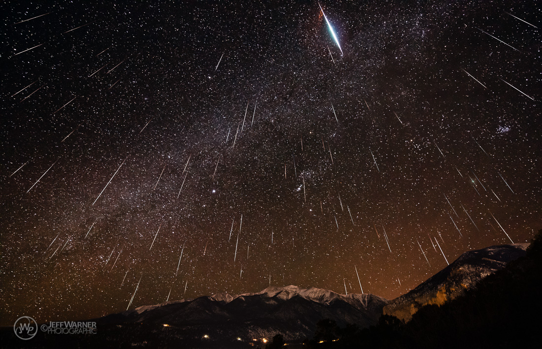 2019 Geminids Meteor Shower over Nathrop, Colorado