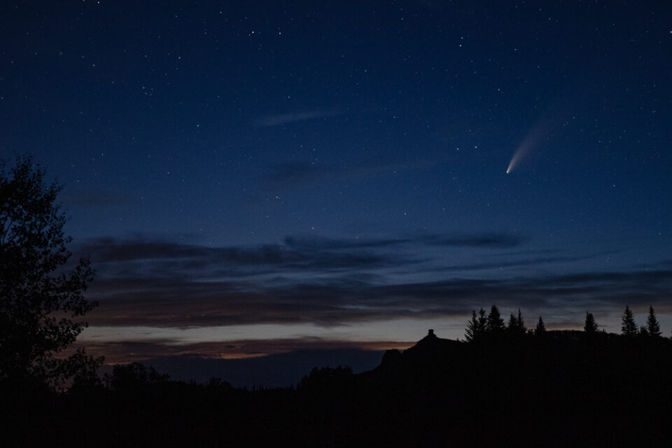 Comet Neowise over Chimney Rock, Arapaho National Forest
